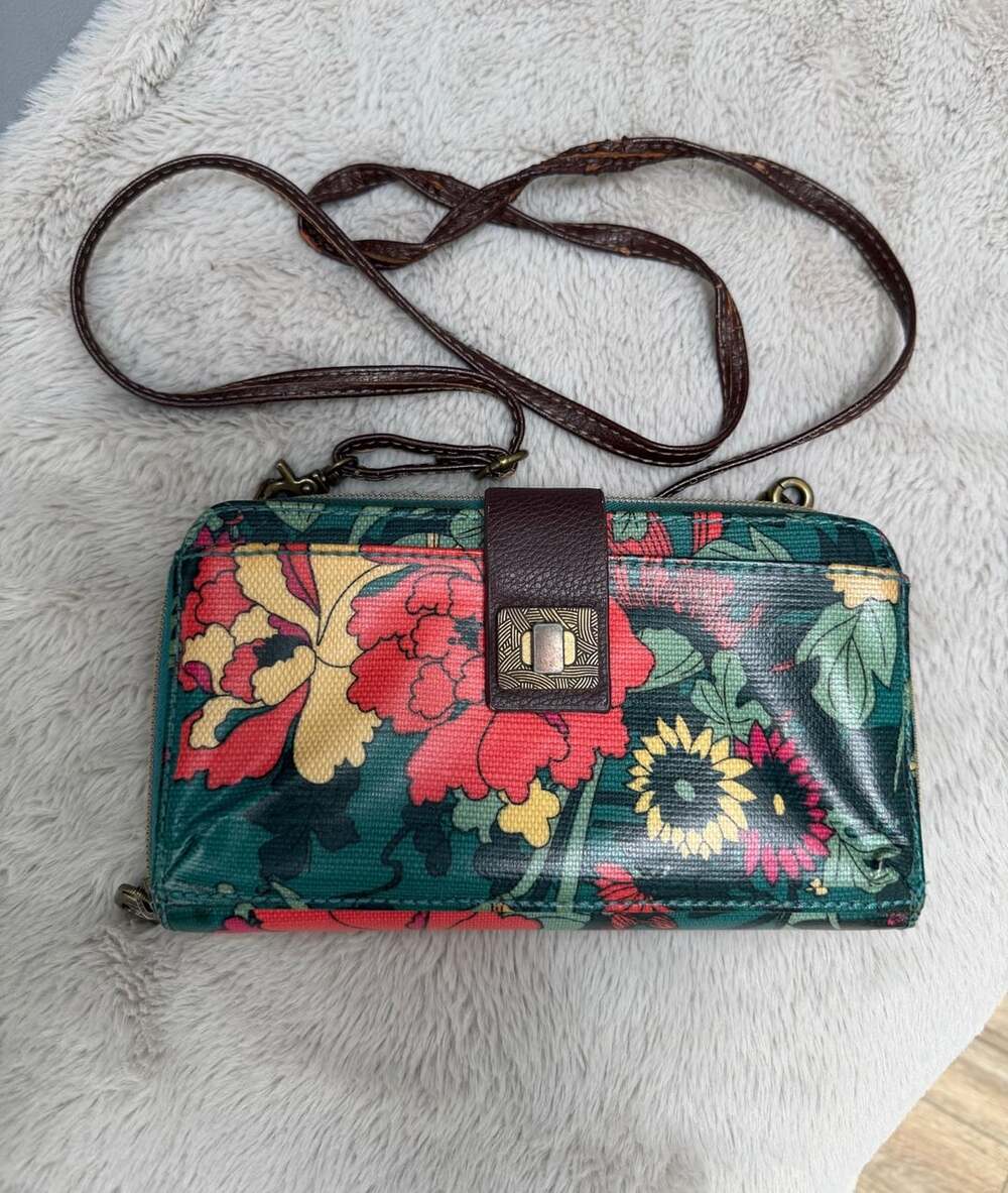SAKROOTS Floral Smartphone Crossbody Bag Travel Multi-PocketCard Wallet
